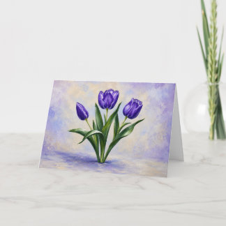 Tarjeta de agradecimiento de tulipanes púrpura