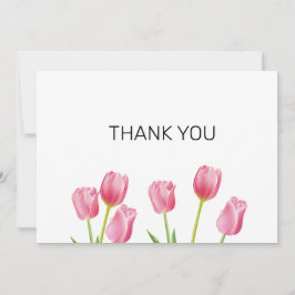 Tarjeta de agradecimiento de tulipanes rosados