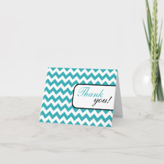 Tarjeta de agradecimiento de Turquoise Chevron