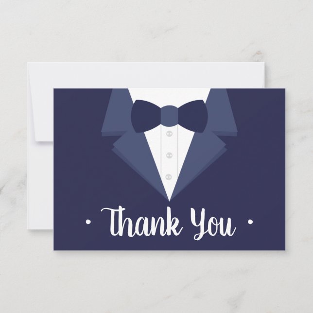 Tarjeta de agradecimiento de Tuxedo, corbata de la (Anverso)