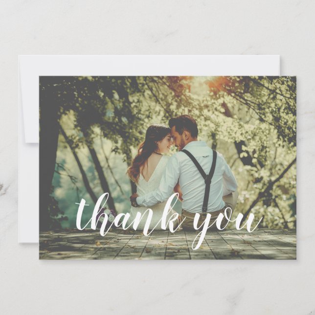Tarjeta de agradecimiento de un Boda fotográfico (Anverso)