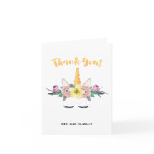 Tarjeta de agradecimiento de Unicorn