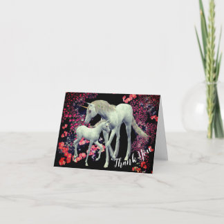 Tarjeta De Agradecimiento De Unicorn Mare Y Fotogr