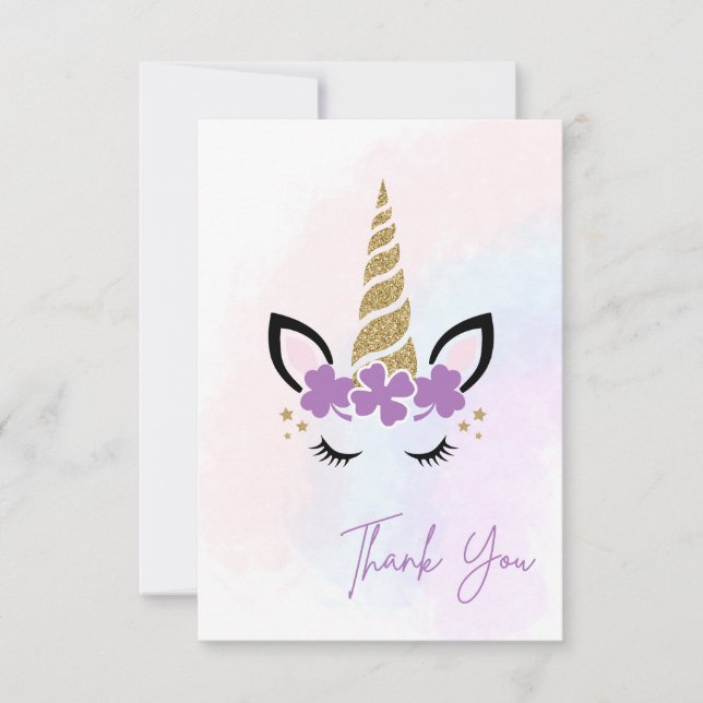 Tarjeta de agradecimiento de Unicornio (Anverso)