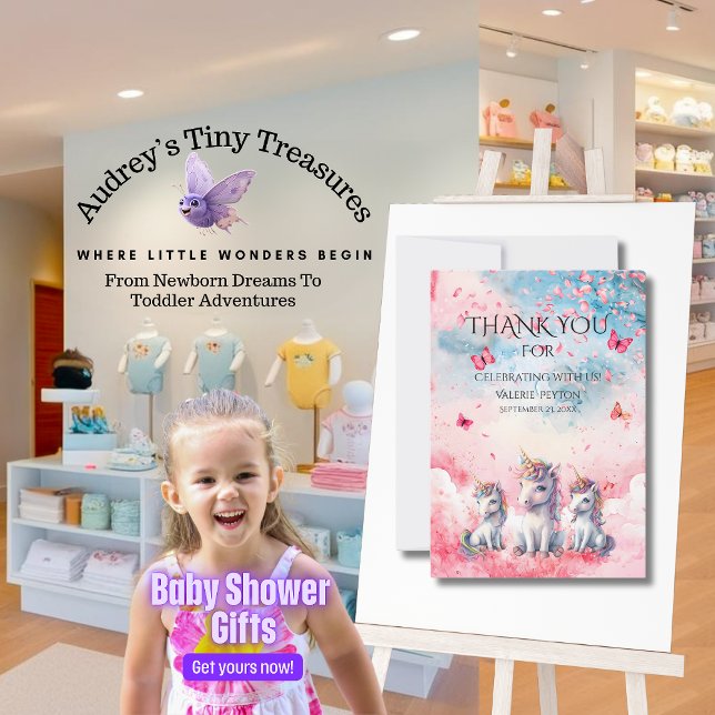 Tarjeta de agradecimiento de Unicornio encantada (Subido por el creador)