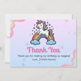 Tarjeta de agradecimiento de Unicornio Mágico     