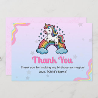 Tarjeta de agradecimiento de Unicornio Mágico     