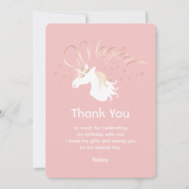 Tarjeta de agradecimiento de unicornio mágico mode (Anverso)
