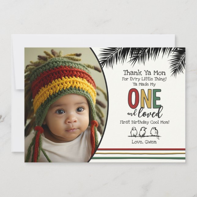 Tarjeta de agradecimiento de uno y amor (Anverso)