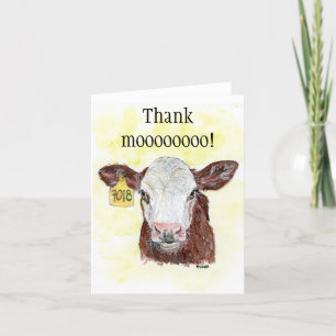 Tarjeta de agradecimiento de vaca