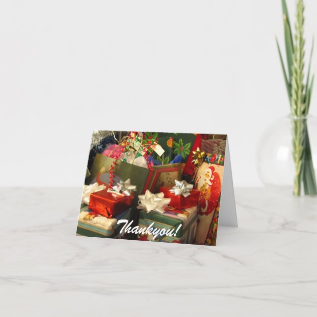 Tarjeta de agradecimiento de vacaciones de navidad (Anverso)