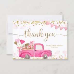 Tarjeta de agradecimiento de Valentine Truck