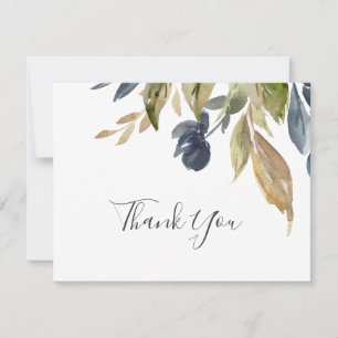 Tarjeta de agradecimiento de vegetación de otoño