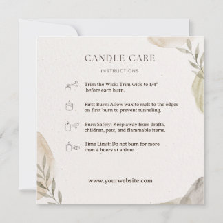 Tarjeta de agradecimiento de velas minimalista acu