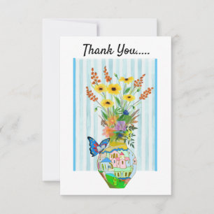 Tarjeta de agradecimiento de verano de Bouquet Fla
