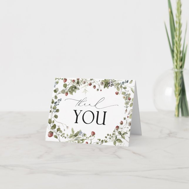 Tarjeta de agradecimiento de verano floral de acua (Anverso)