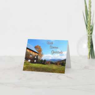 Tarjeta de agradecimiento de Vermont Barn Scene