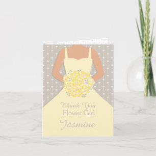 Tarjeta de agradecimiento de vestido amarillo de n