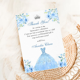 Tarjeta de agradecimiento de vestido floral azul p