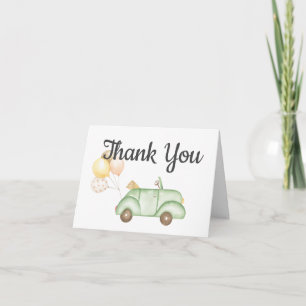 Tarjeta de agradecimiento de viaje en coche