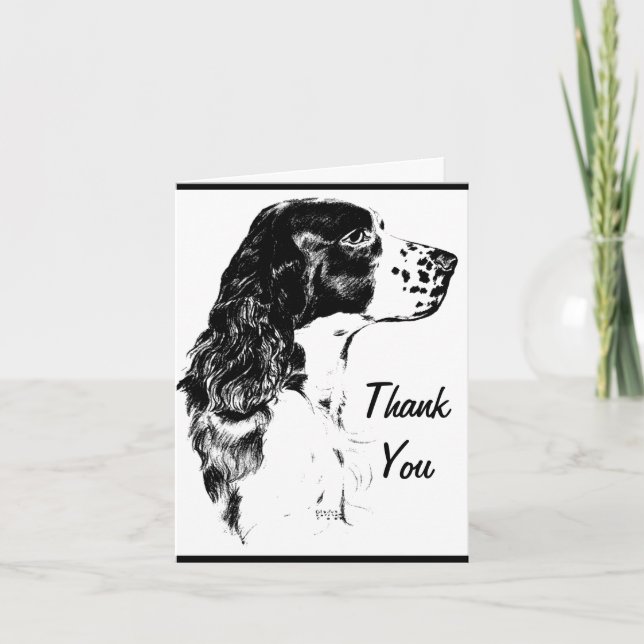 Tarjeta de agradecimiento de Vintage Art Springer  (Anverso)