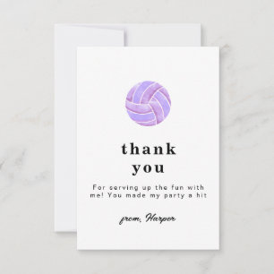 Tarjeta de agradecimiento de voleibol