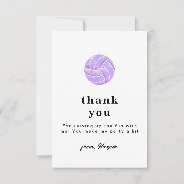 Tarjeta de agradecimiento de voleibol (Anverso)