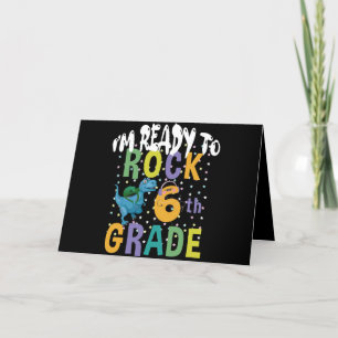 Tarjeta De Agradecimiento De vuelta a la escuela Estoy listo para rockear 6t