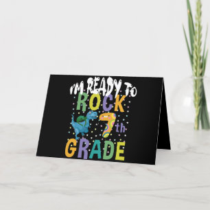 Tarjeta De Agradecimiento De vuelta a la escuela Estoy listo para rockear 7º