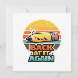 Tarjeta De Agradecimiento De Vuelta a Lo Mismo Diseño Divertido de Lápiz Esc
