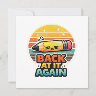 Tarjeta De Agradecimiento De Vuelta a Lo Mismo Diseño Divertido de Lápiz Esc
