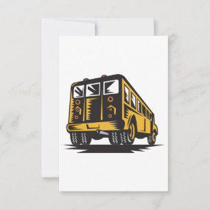 Tarjeta De Agradecimiento De Vuelta De Un Autobús Escolar