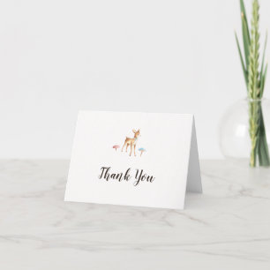 Tarjeta de agradecimiento de Watercolor Baby Deer