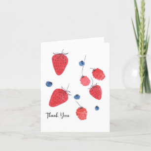 Tarjeta de agradecimiento de Watercolor Berries