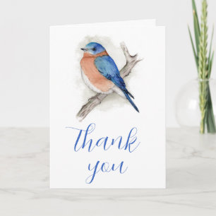 Tarjeta de agradecimiento de Watercolor Bluebird