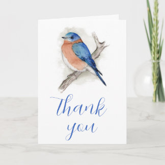 Tarjeta de agradecimiento de Watercolor Bluebird