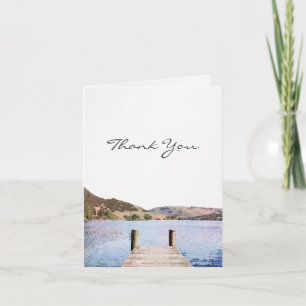 Tarjeta de agradecimiento de Watercolor Lake Boda 