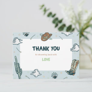 Tarjeta de agradecimiento de Western Cowboy Baby S