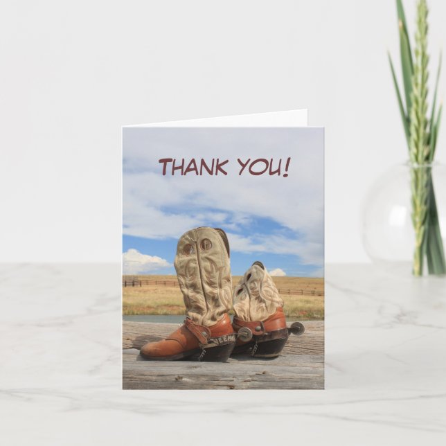 Tarjeta de agradecimiento de Western Cowboy Boot (Anverso)