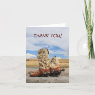 Tarjeta de agradecimiento de Western Cowboy Boot
