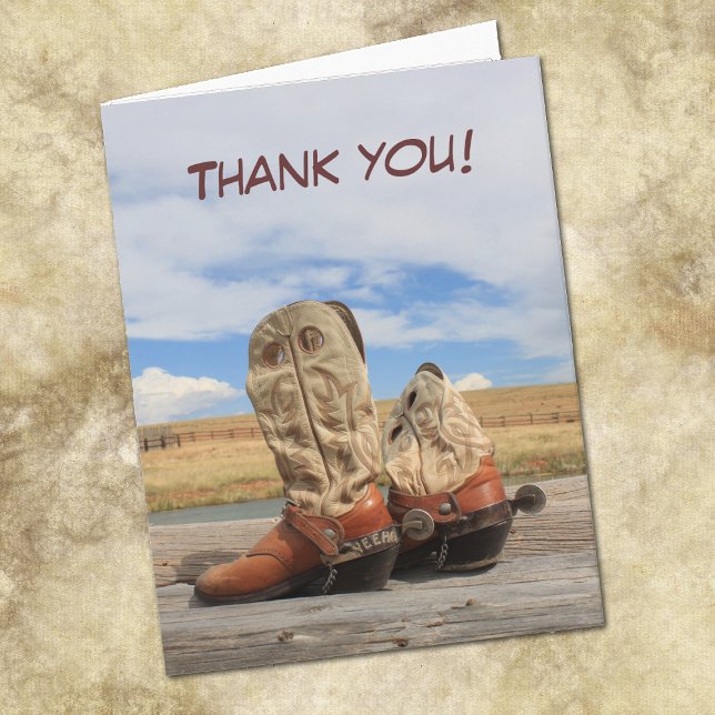 Tarjeta de agradecimiento de Western Cowboy Boot (Subido por el creador)