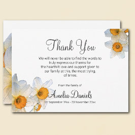 Tarjeta de agradecimiento de White Daffodil Funera