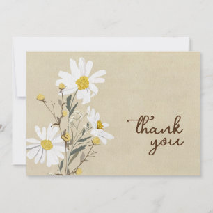 Tarjeta de agradecimiento de White Daisy Flat