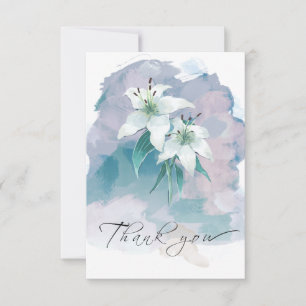 Tarjeta de agradecimiento de White Lily - Elegante
