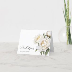 Tarjeta de agradecimiento de White Peony Boda