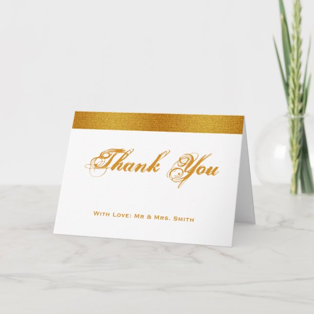 Tarjeta de agradecimiento de White with Gold Badan (Anverso)