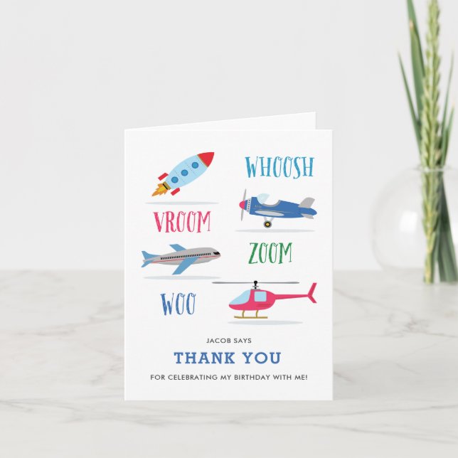 Tarjeta de agradecimiento de Whoosh Vroom Woo Kid (Anverso)