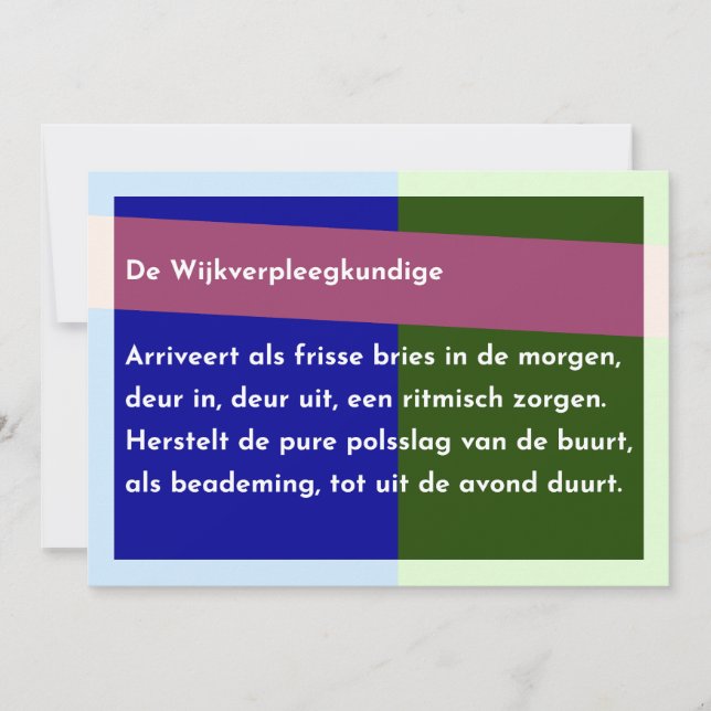 Tarjeta De Agradecimiento De Wijkverpleegkundige (Anverso)