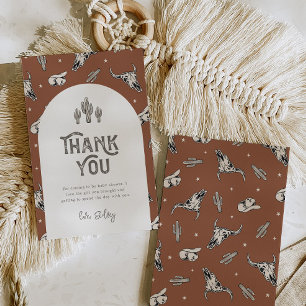 Tarjeta de agradecimiento de Wild West Baby Shower