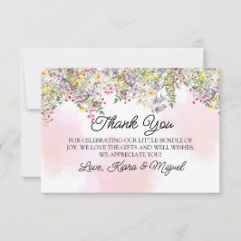 Tarjeta de agradecimiento de Wildflower Baby Showe